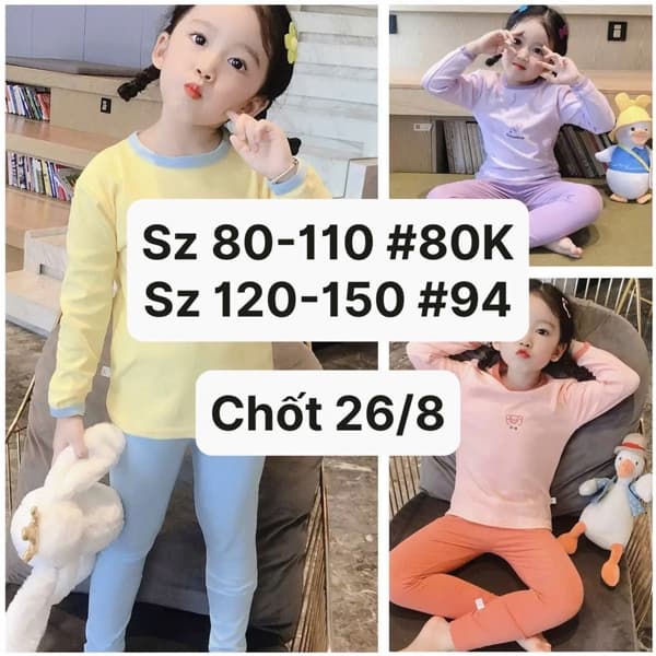 26/08 Bộ thun cotton dài cho bé #N26801 - M6 - 100