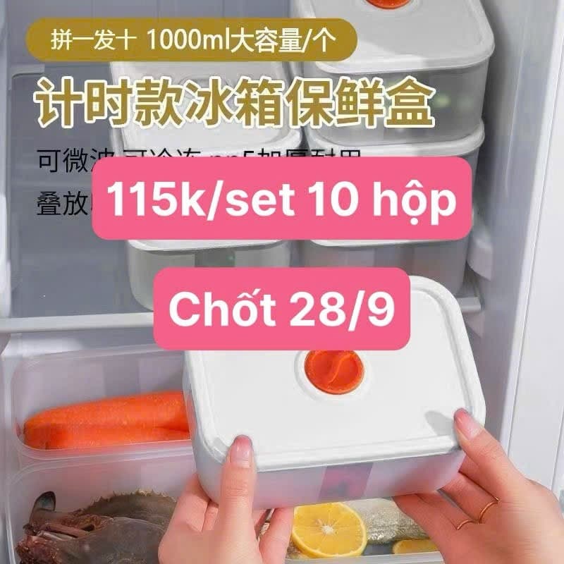 28/09 Set 10 hộp đựng thực phẩm 1000ml #N28905