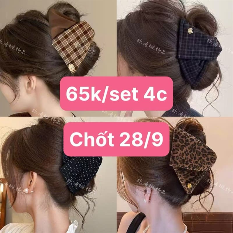 28/09 Set 4c kẹp tóc kiểu tam giác #M300904