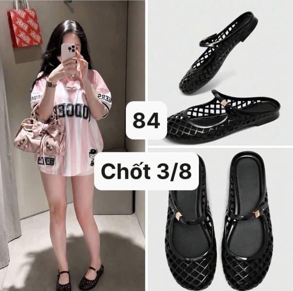 03/08 Giày sục lưới đen #L3803 - 39