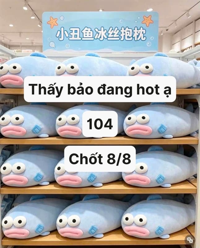 09/08 Gối ôm lụa băng lạnh cá hề dài 72cm #857