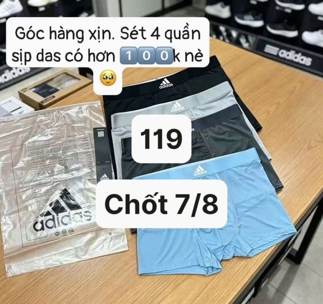 07/08 Set 4c quần sịp đùi ADIDAS nam #846 - L