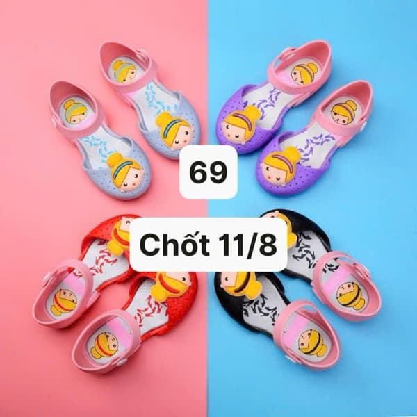 11/08 Giày nhựa sandal hoạ tiết bé gái #N11828 - M2 - 24