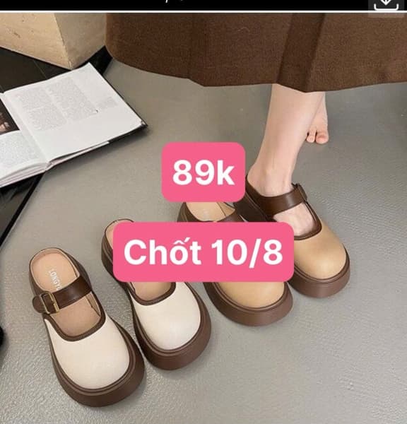 10/08 Giày sục trơn nữ #N10801 - Trắng - 36/37