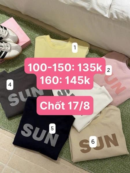 17/08 Áo phông dài tay chữ SUN AMBB cho bé #M180811 - M6 be nâu - 110