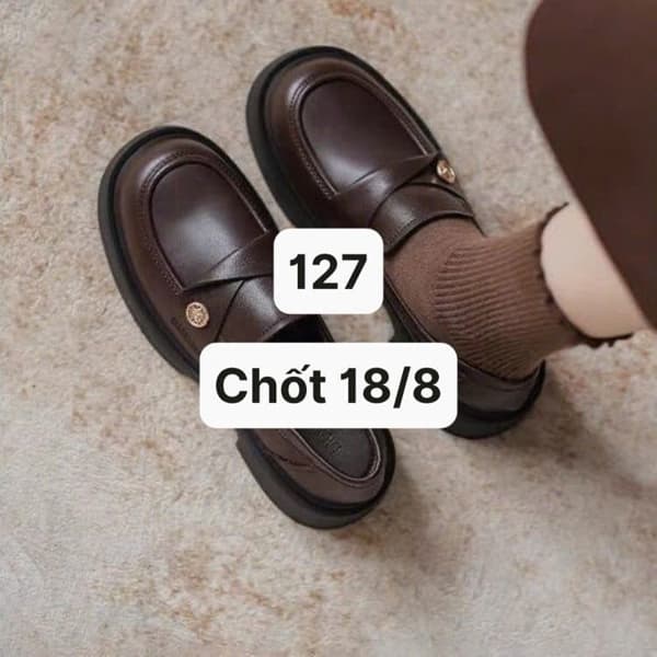 18/08 Giày Loafer nữ đế cao #M180823 - Đen - 37