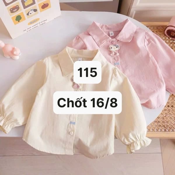 16/08 Áo sơmi Kitty bé gái #N16812 - Be - 130
