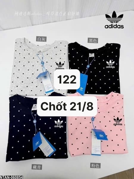 21/08 Áo phông chấm bi Adidas #M210860 - Hồng - L
