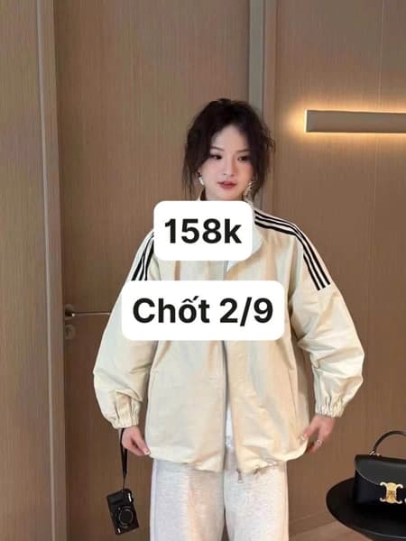 02/09 Áo khoác 3 sọc phối màu dáng ngắn #N02942 - Hồng - 2XL
