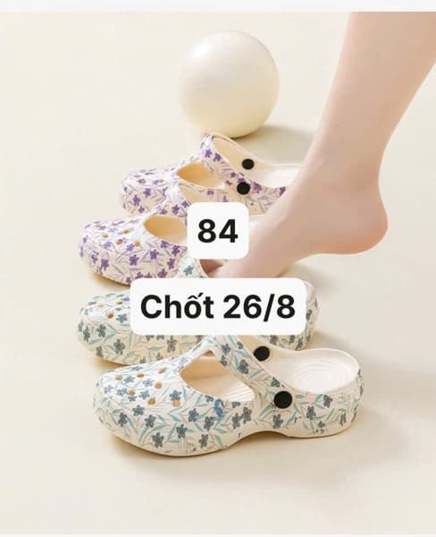 26/08 Dép nhựa sục hoa nhí #N26815 - Nâu - 36/37