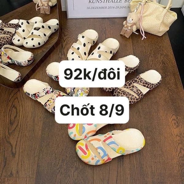 08/09 Dép sandal 2 quai hoạ tiết EVA #N08911 - M1 - 36