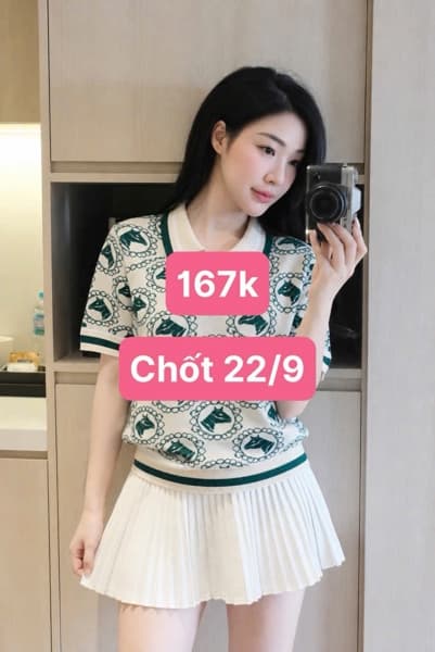 22/09 Áo len polo dệt hoạ tiết siêu sang #N22936 - L