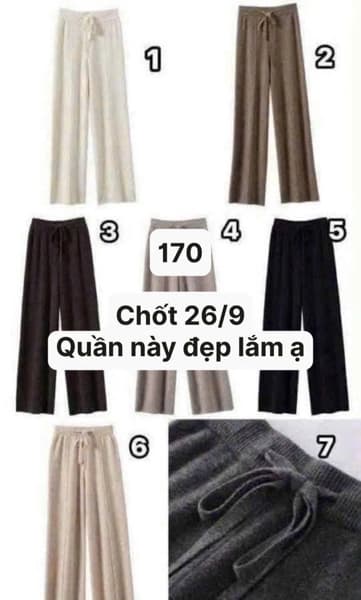 26/09 Quần suông len cạp cao lưng chun #M260930 - M1 - M
