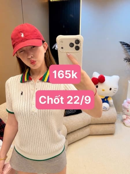 22/09 Áo len polo cổ phối sắc màu #N22937 - M