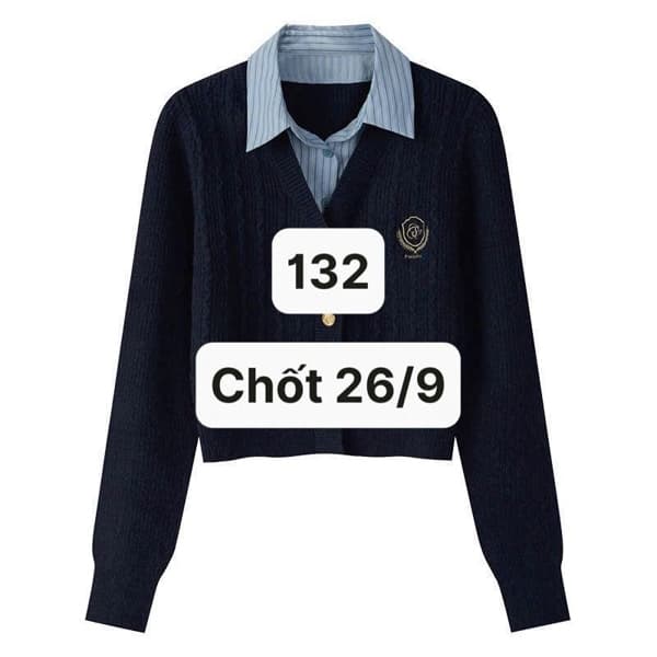 26/09 Áo cardigan len mix cổ sơ mi #M260937 - 2XL