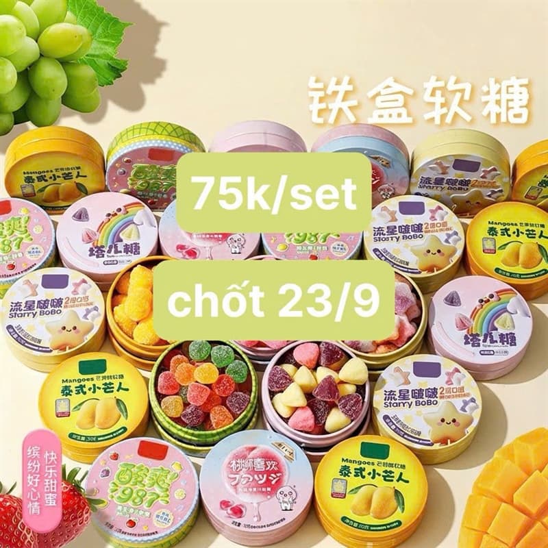 23/09 Set 5 hộp kẹo dẻo trái cây vitamin C #M250929