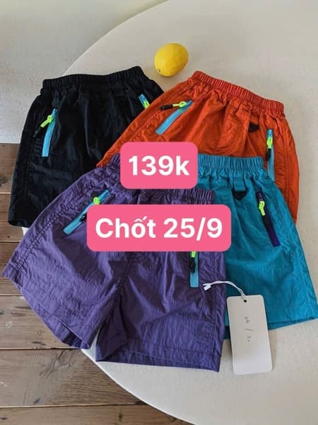 25/09 Quần short dù bé trai #N250915 - Đen - 120