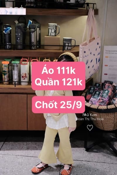 25/09 Quần loe hoa nhí phối váy ren trắng cho bé #N250930 - Đen - 110