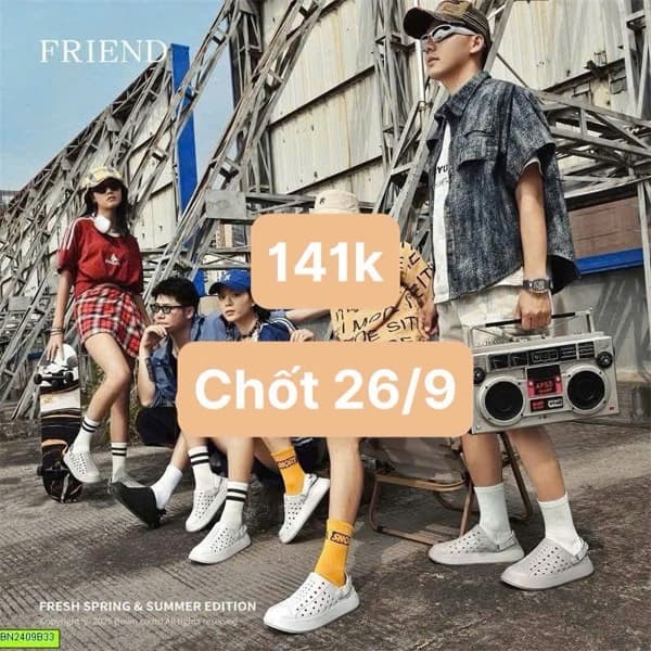 26/09 Dép Crocs đục lỗ đế dày nam nữ #N26929 - M4 xám có quai - 37/38