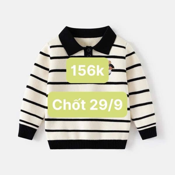 29/09 Áo polo len dài tay cho bé #N29905 - M3 - 110