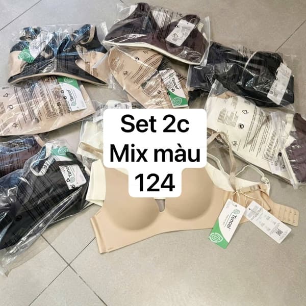 Set 2c áo ngực đúc không gọng #Tencel (mix màu) - 38