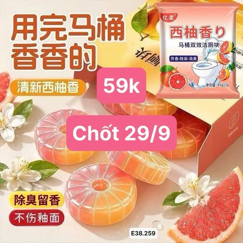29/09 Set viên thả bồn cầu hương bưởi #N29935